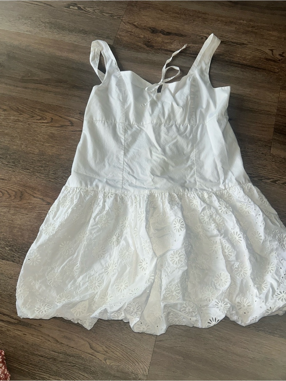 American Eagle Outfitters White Eyelet Chemise with Floral Cutwork